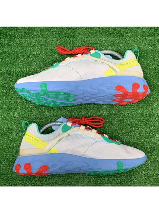 Nike React Element 55 Guava Ice Vast Grey Red Lucid Green CT1142-800 Mens Size 8